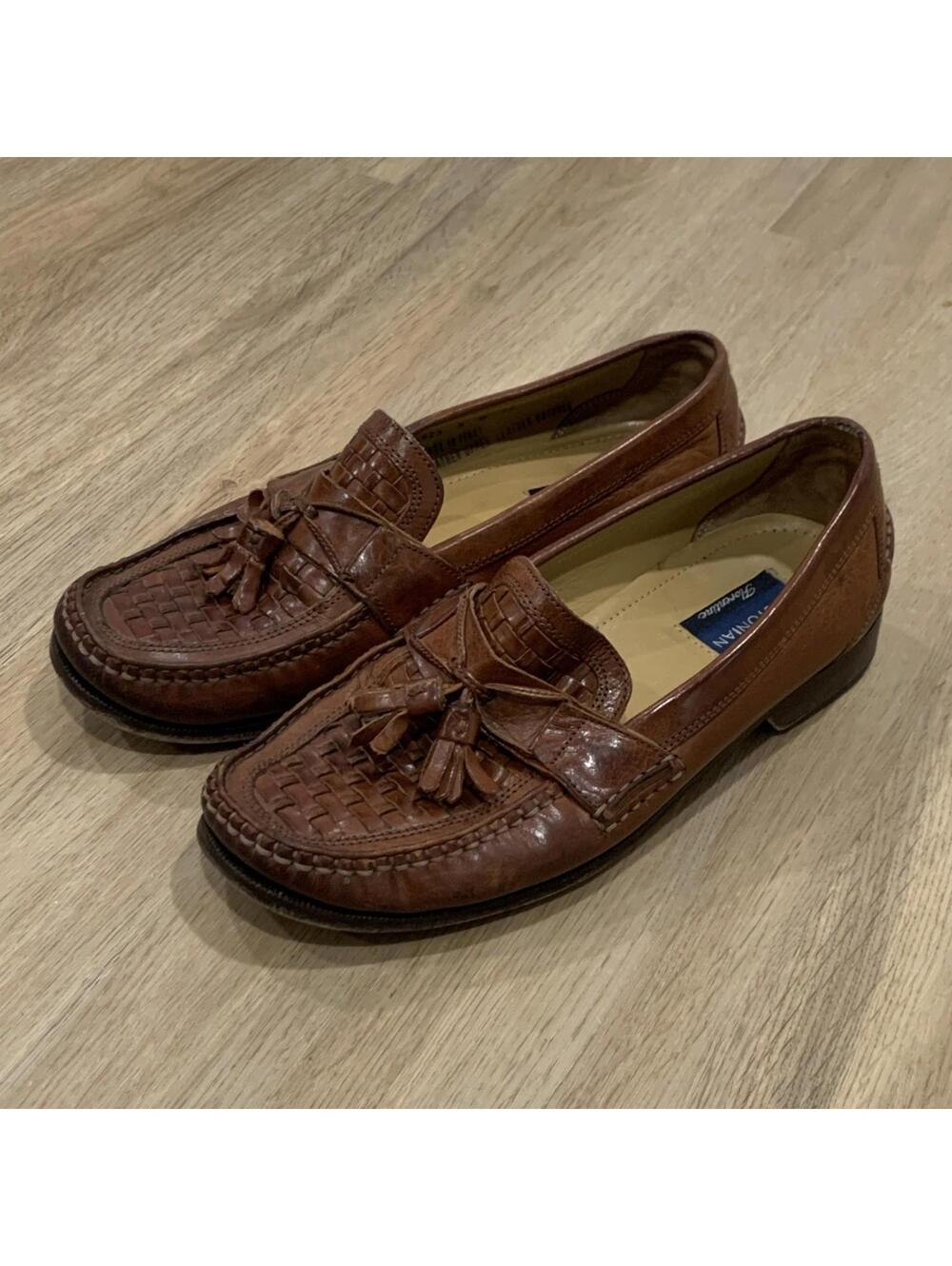 Vintage Bostonian Florentine Woven Tassel Loafers Men's 9M